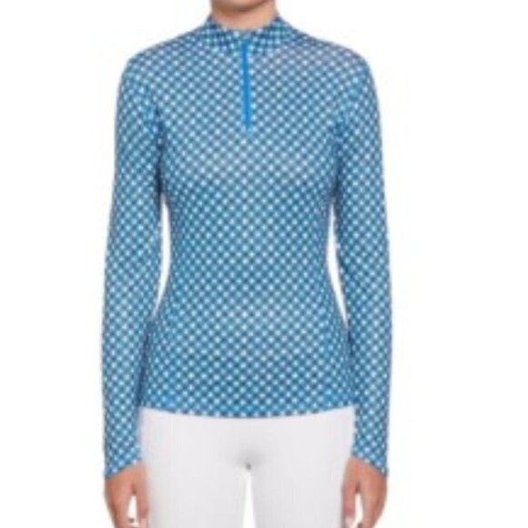 Callaway Blue Geo Print 1/4 Zip Golf Pullover Medium - Picture 1 of 5